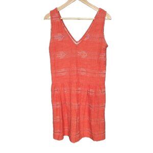 Coral Ace & Jig Fiesta Flare Mini V-Neck Dress with Metallic Stripes